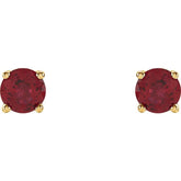 14K Yellow 4 mm Lab-Grown Ruby Stud Earrings
